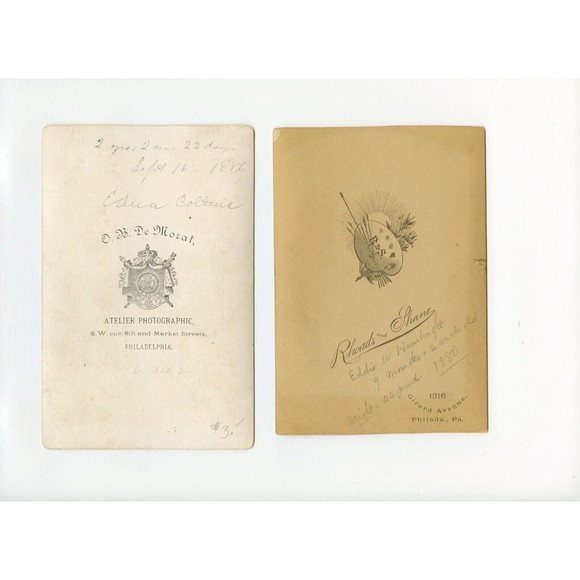 8 Antique Vintage Baby Photographs Cabinet Cards Photos Post Cards NJ  PA Europe - Picture 4 of 7